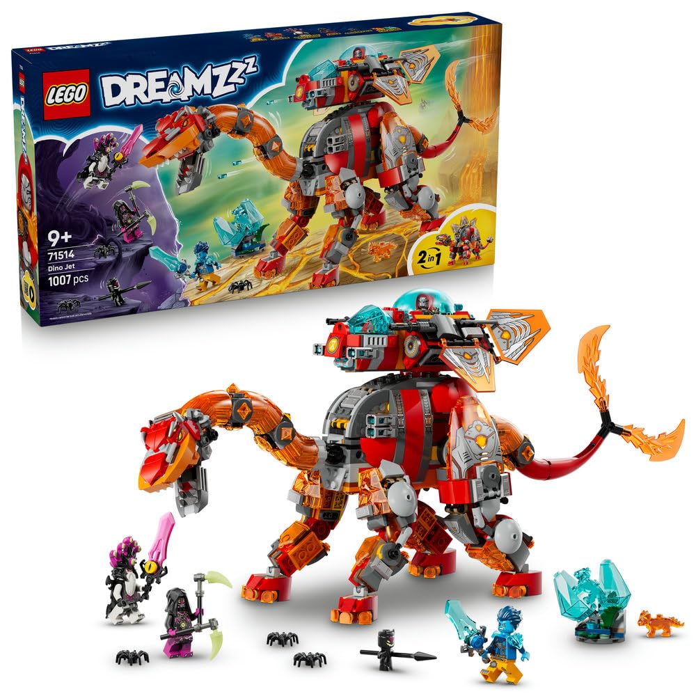 LEGO DREAMZzz Dinostatek kosmiczny 71514 | dinostatek kosmiczny, zestaw klocków, prezent dla chłopca i dziewczynki 9+, przygoda fantasy, 1007 elementów