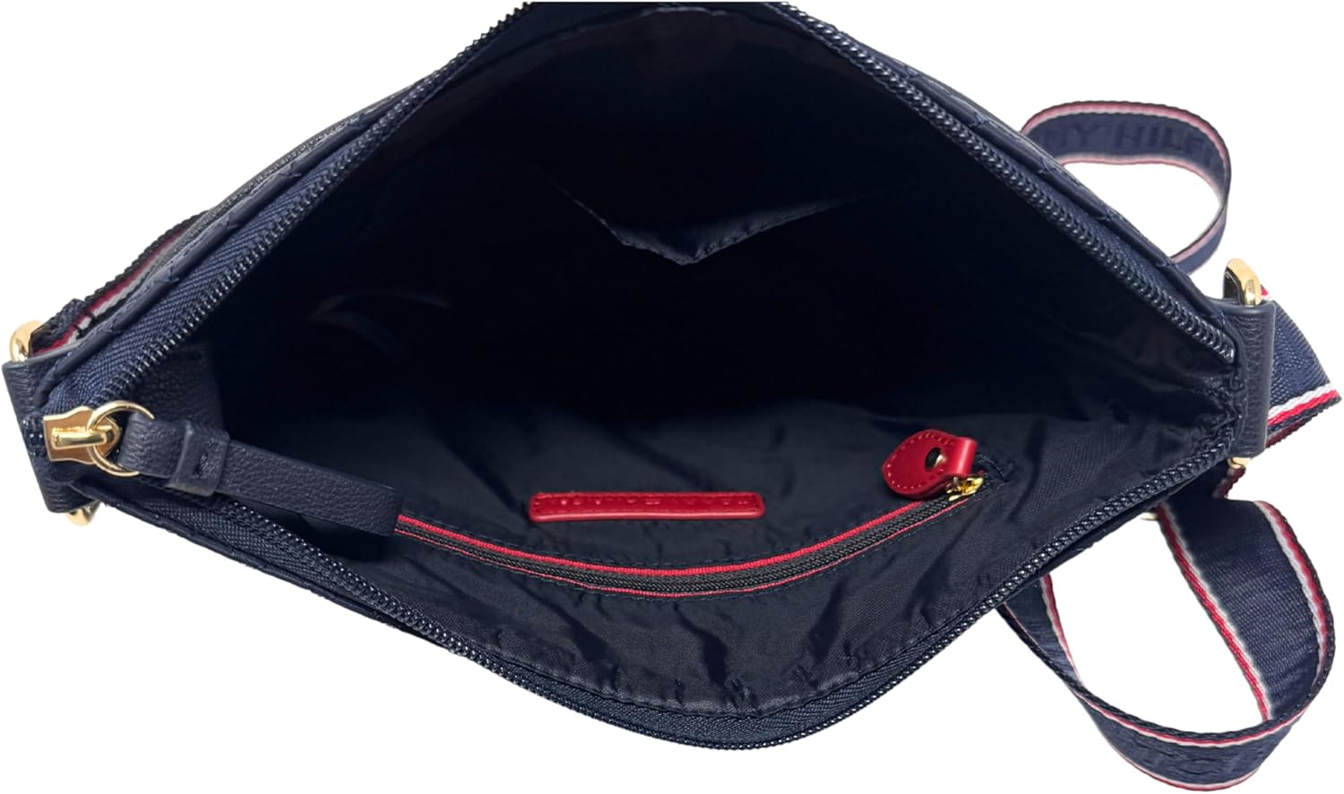 Tommy Hilfiger Quilted Crossbody Bag | Chic Designer Women’s Purse with Zipper and snap closure front pocket | Medium Satchel Handbag for Work, Everyday Style, and Trendy Fashion.