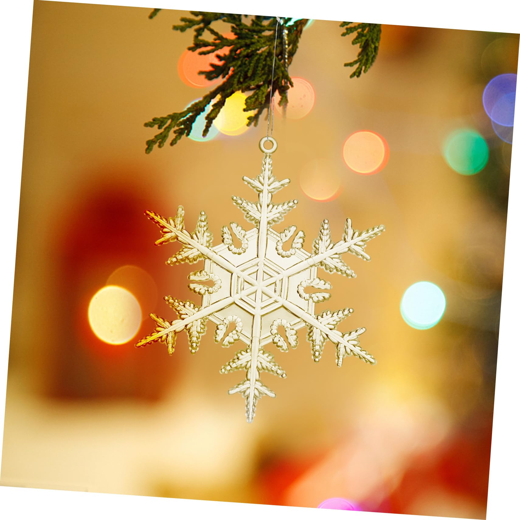 PRETYZOOM 54 STK Transparenter Schneeflocken-anhänger Weihnachten Hängende Acryl-Schneeflocke Weiße Schneeflockenornamente Weihnachten Hängende Schneeflocken Winterschneeflockendekoration
