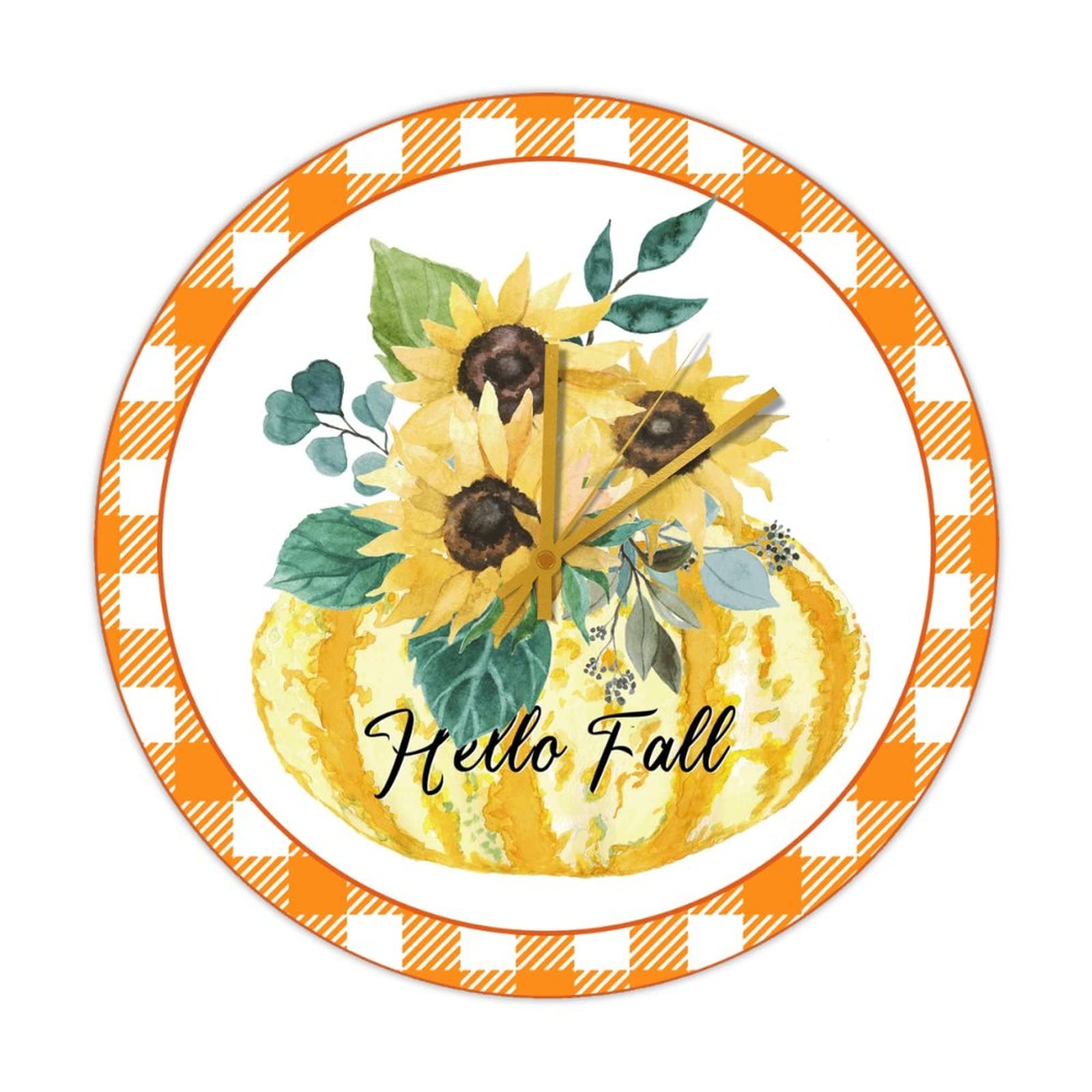Horloge murale en bois Hello Fall : sublimez votre salon style vintage en automne