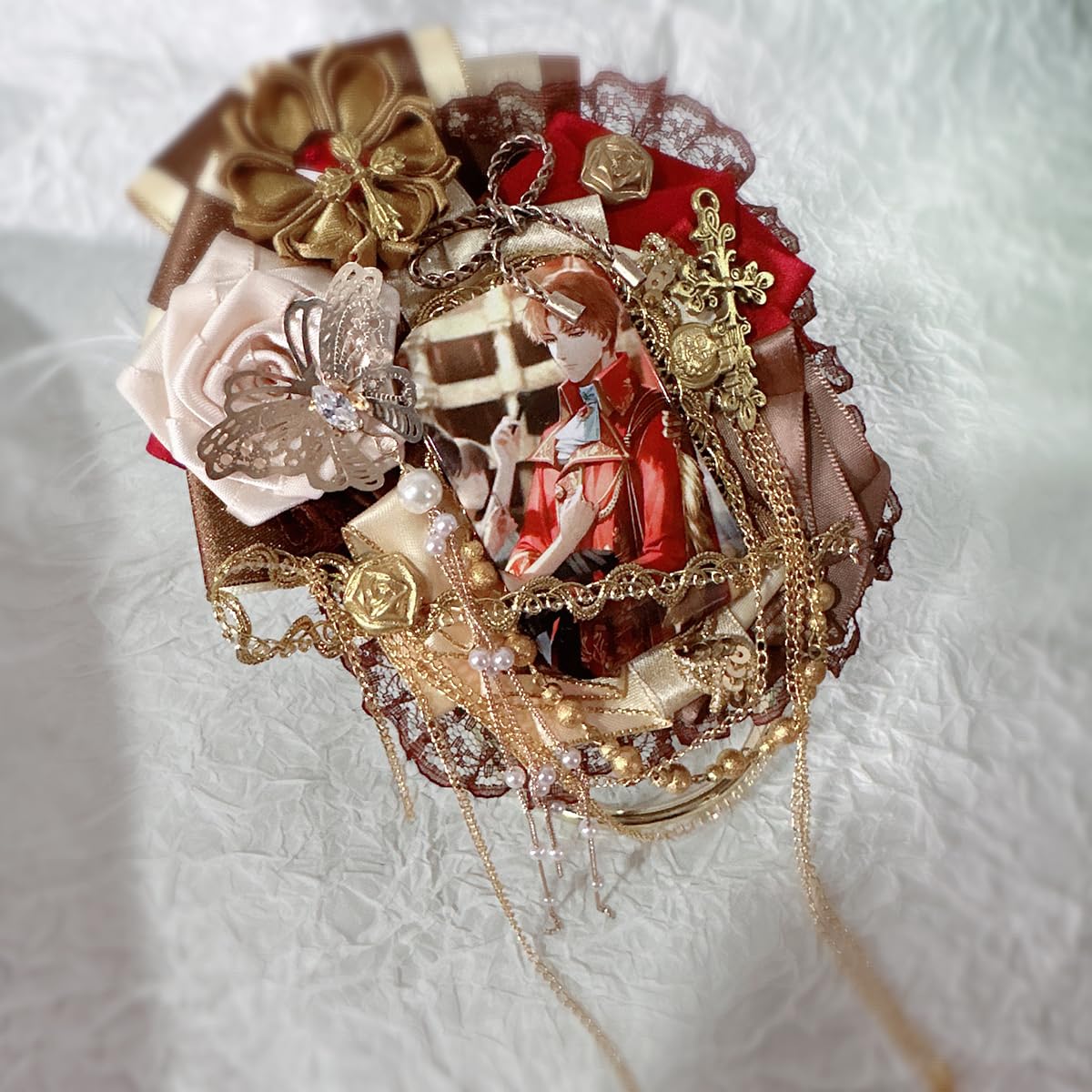 【セット】Katie ロゼット ビッグ缶バッジ ネックレス チョーカー セット】Katie ロゼット ビッグ缶バッジ ネックレス チョーカー