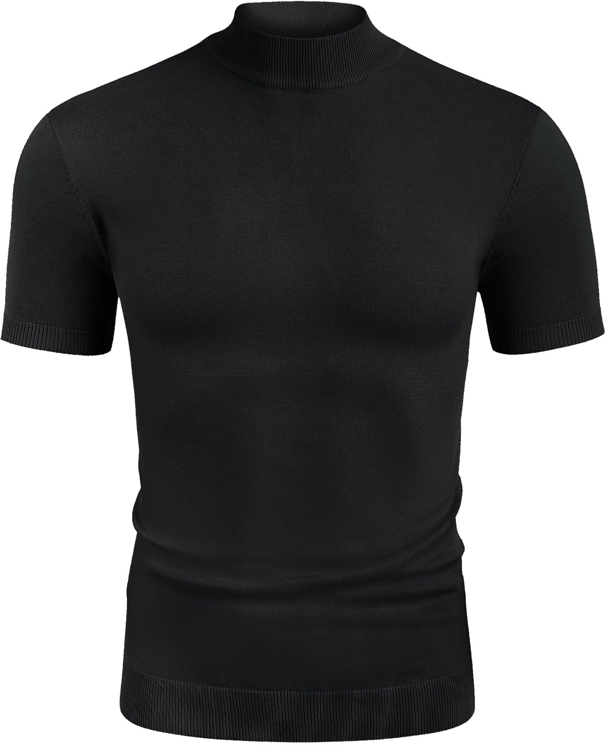 COOFANDY Men's Short Sleeve Mock Turtleneck Sweater - Image 6