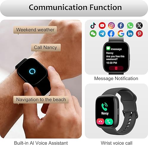 Miniatura 3 de Reloj inteligente para Android/Samsung/iPhone, rastreador de actividad física con IP68 impermeable para hombres, mujeres y niños, reloj inteligente