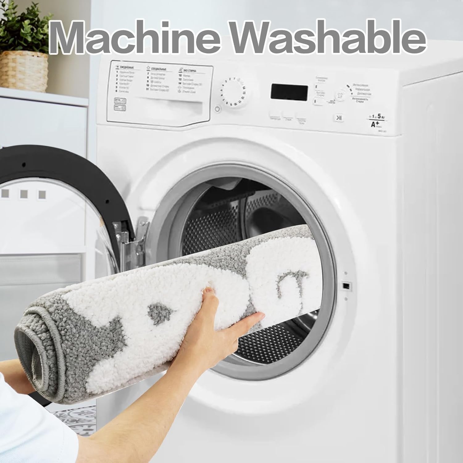 Get Naked Bath Mat, Cute Bath Rugs for Bathroom Mat, rregular Non Slip Shower Floor MatUltra Soft Mat Funny Bathroom Decor (Grey)