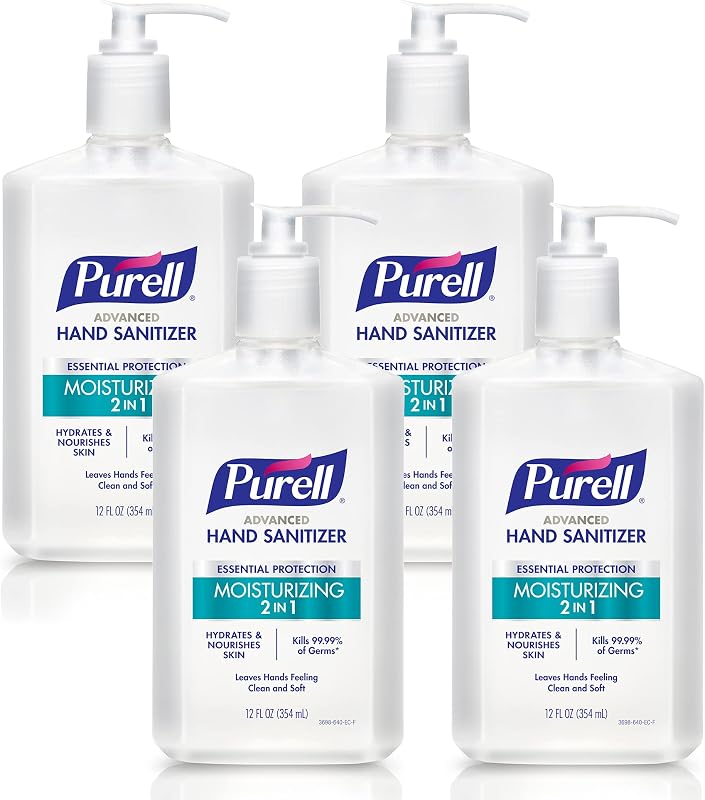 Purell 2in1 Moisturizing Advanced Hand Sanitizer Gel, 12 oz Pump Bottle (Pack of 4) - 3698-06-EC