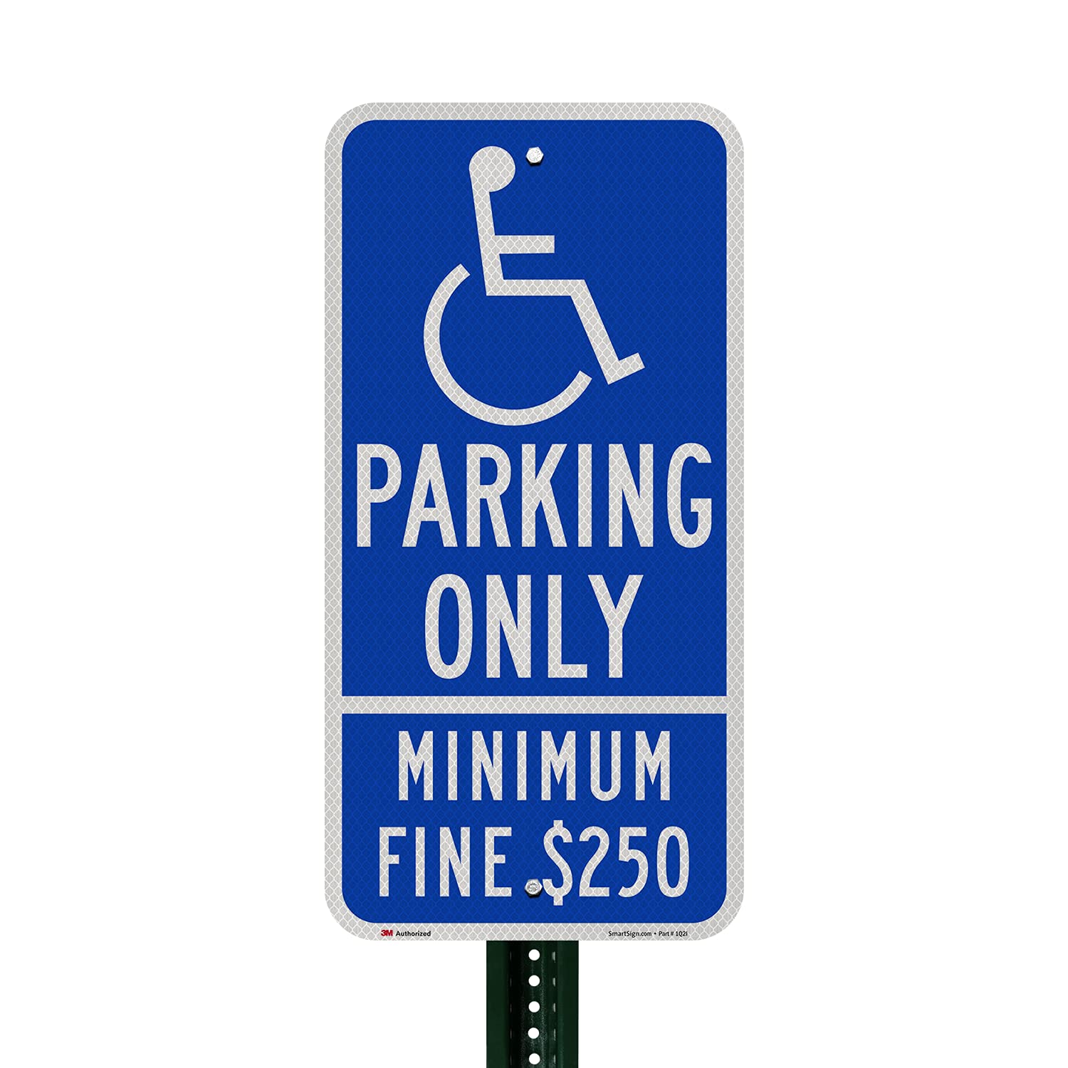 SmartSign Handicap Parking Sign – 24”x12”, Blue & White, Reflective, Aluminum – California Fine $250 - View #7