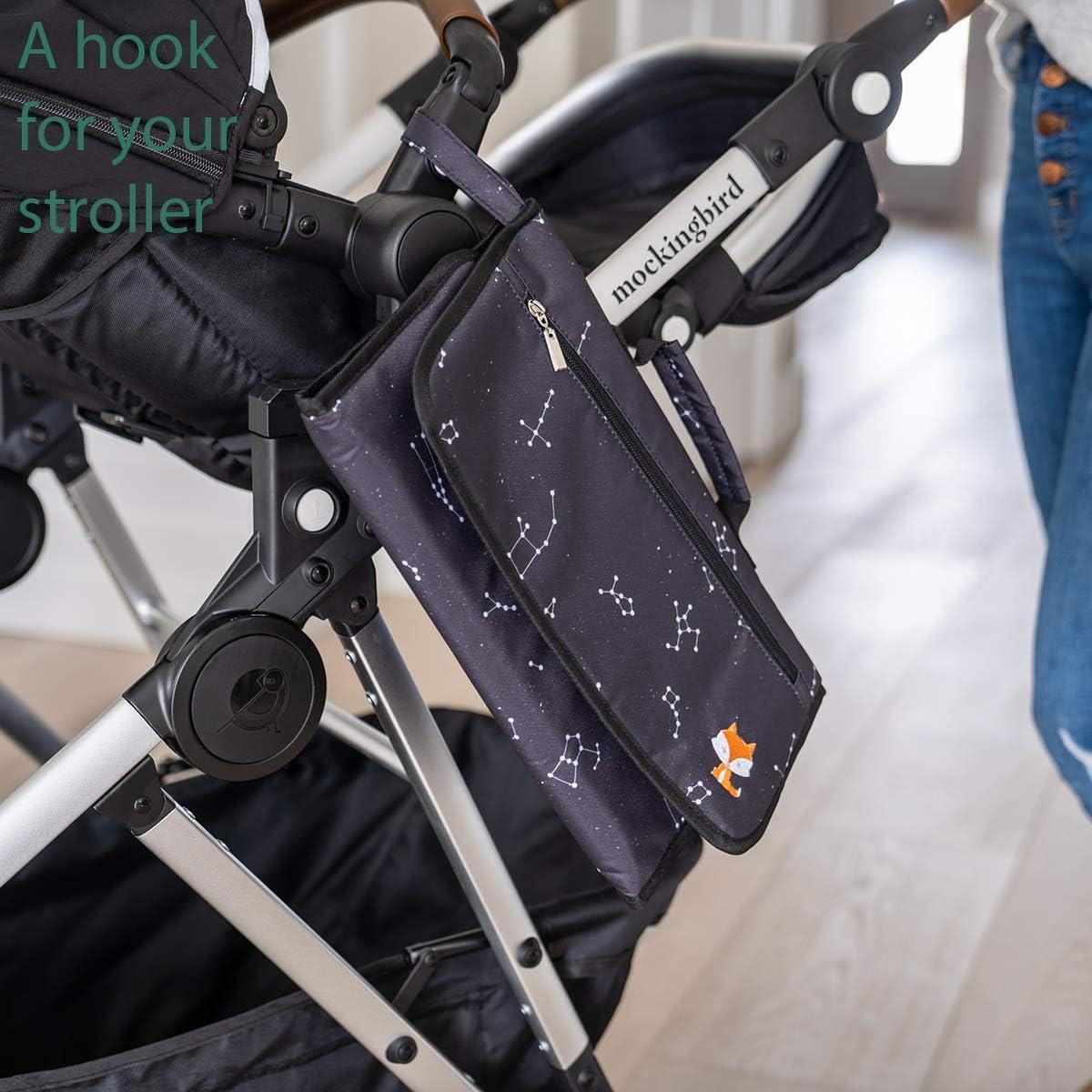 Portable Changing Pad - One-Hand Diaper Change Pad for Baby Diaper Bag or Changing Table. Unisex Baby Shower Gifts, Newborn Essentials (Blue Arrow) - 5