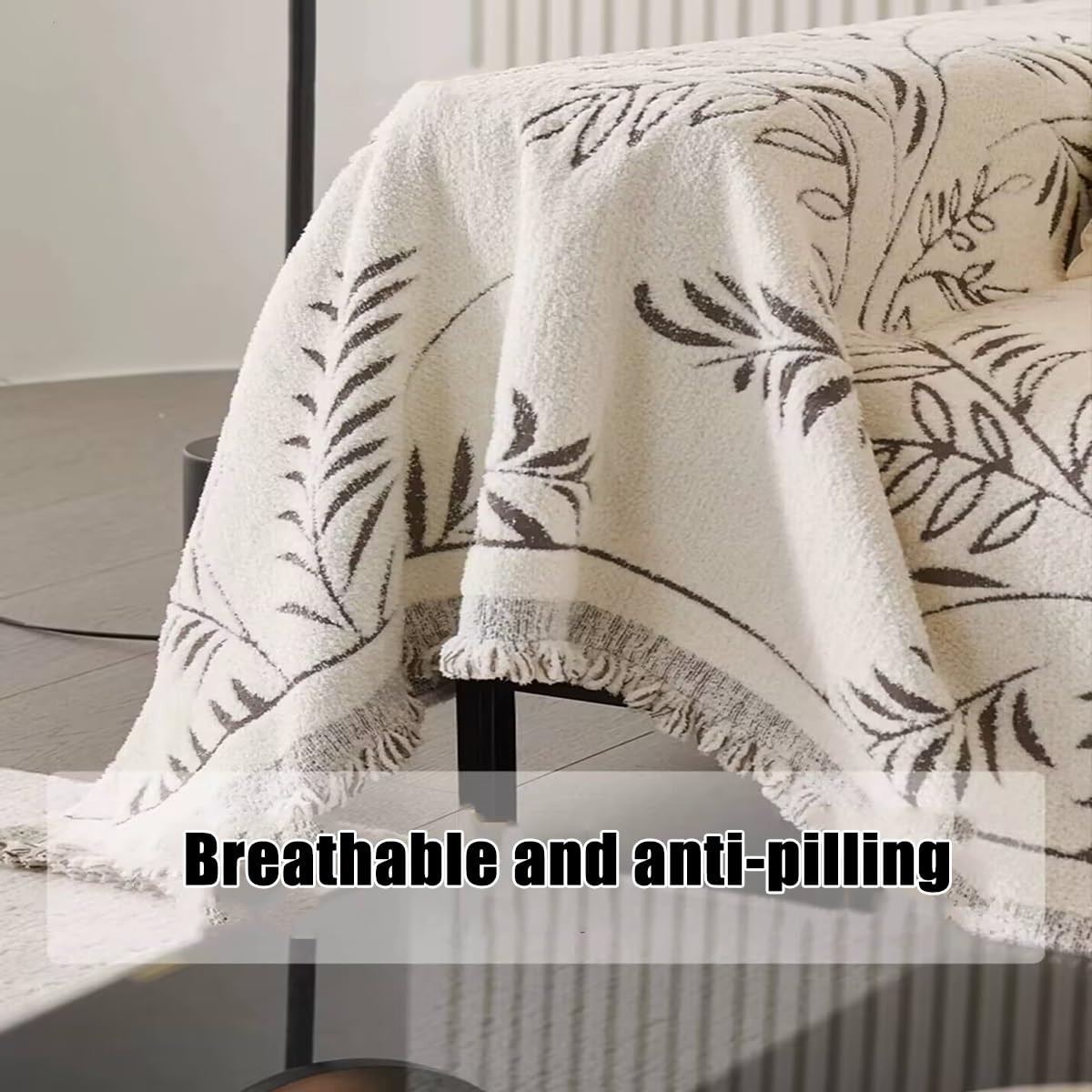 Tapis de Canapé pour Les 4 Saisons,Protection de Canapé pour Chien,Couvre Jeté de Sofa 1 2 3 4 Places,Housse D'Assise AntidéRapante et Douce(C3 White,180x460cm)
