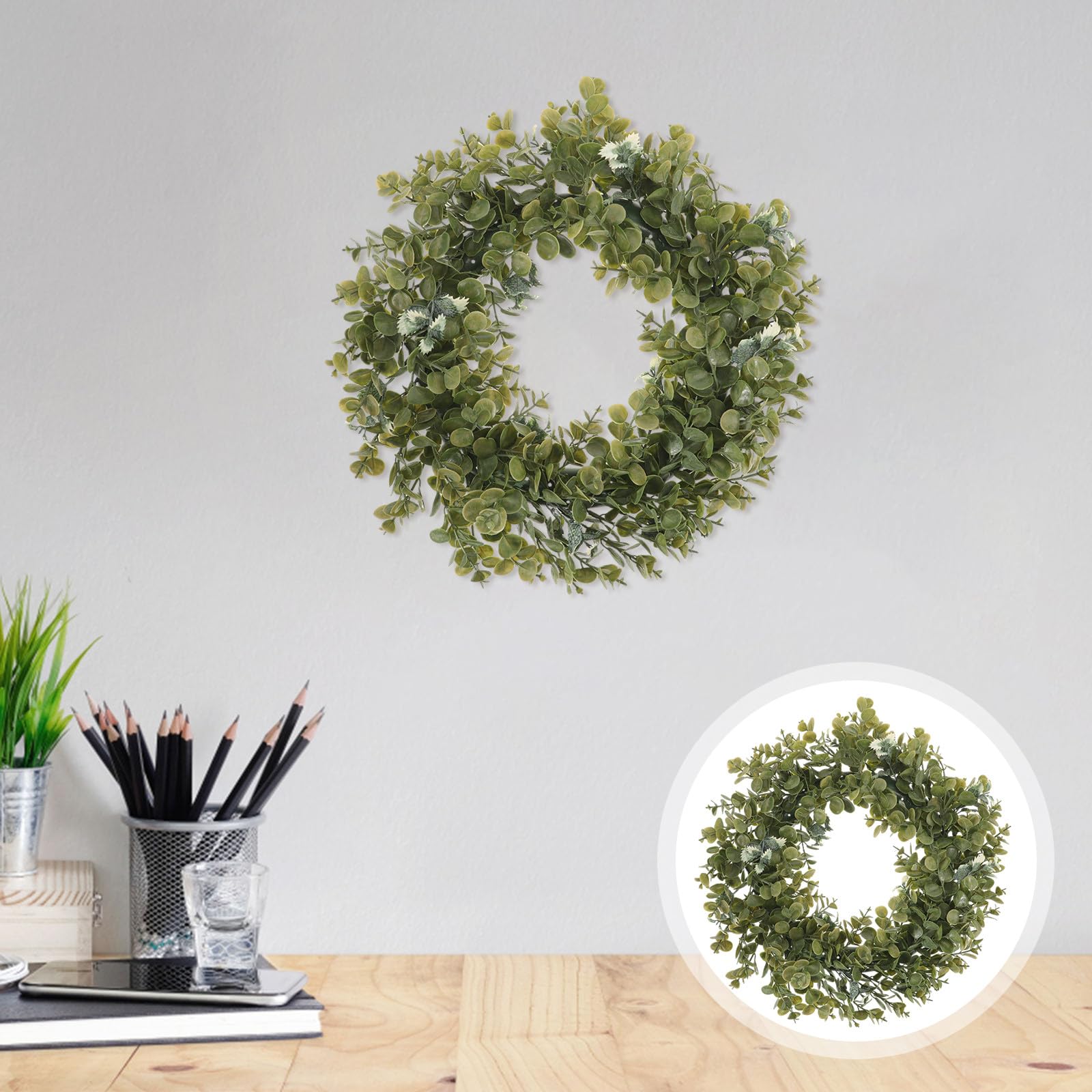 di Eucalipto Artificiale senza Potatura in Plastico Verde Ghirlanda Pratiche Atmosfera Naturale per Decorazioni Murali per Allestimenti e Matrimonio