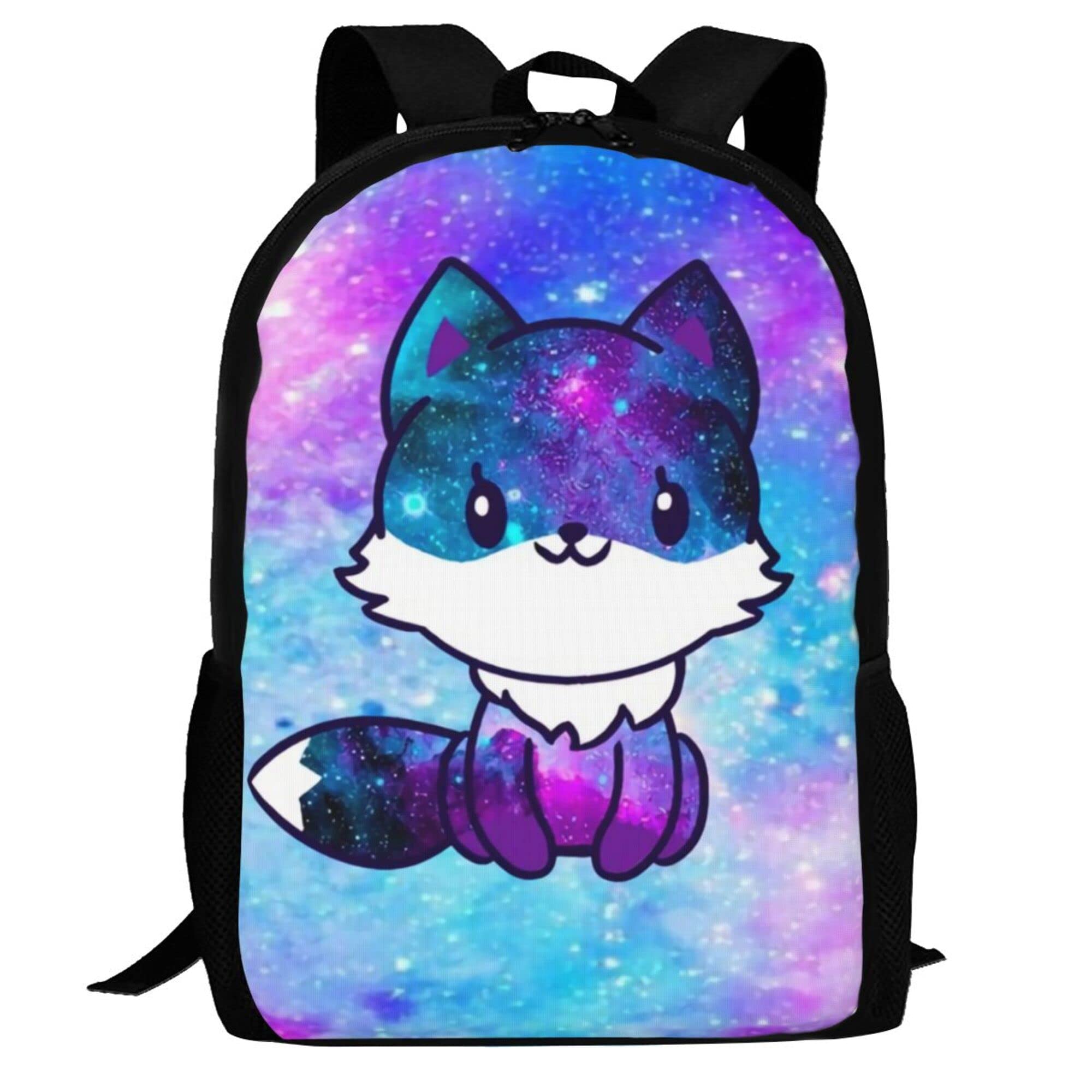 HUIANBPO Galaxy Fox Pattern Backpack,Lightweight School College Bookbag Casual Student Travel Laptop Daypack - 17inch