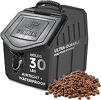 Vista 1 de GUNNER Contenedor de almacenamiento de comida para perros de 30 libras, contenedor impermeable y hermético para alimentos para mascotas, contenedor