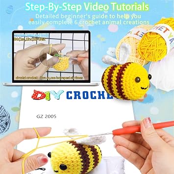 3 Pack Crochet Kit for Beginners, Amigurumi Crochet Animal Kits for Adults