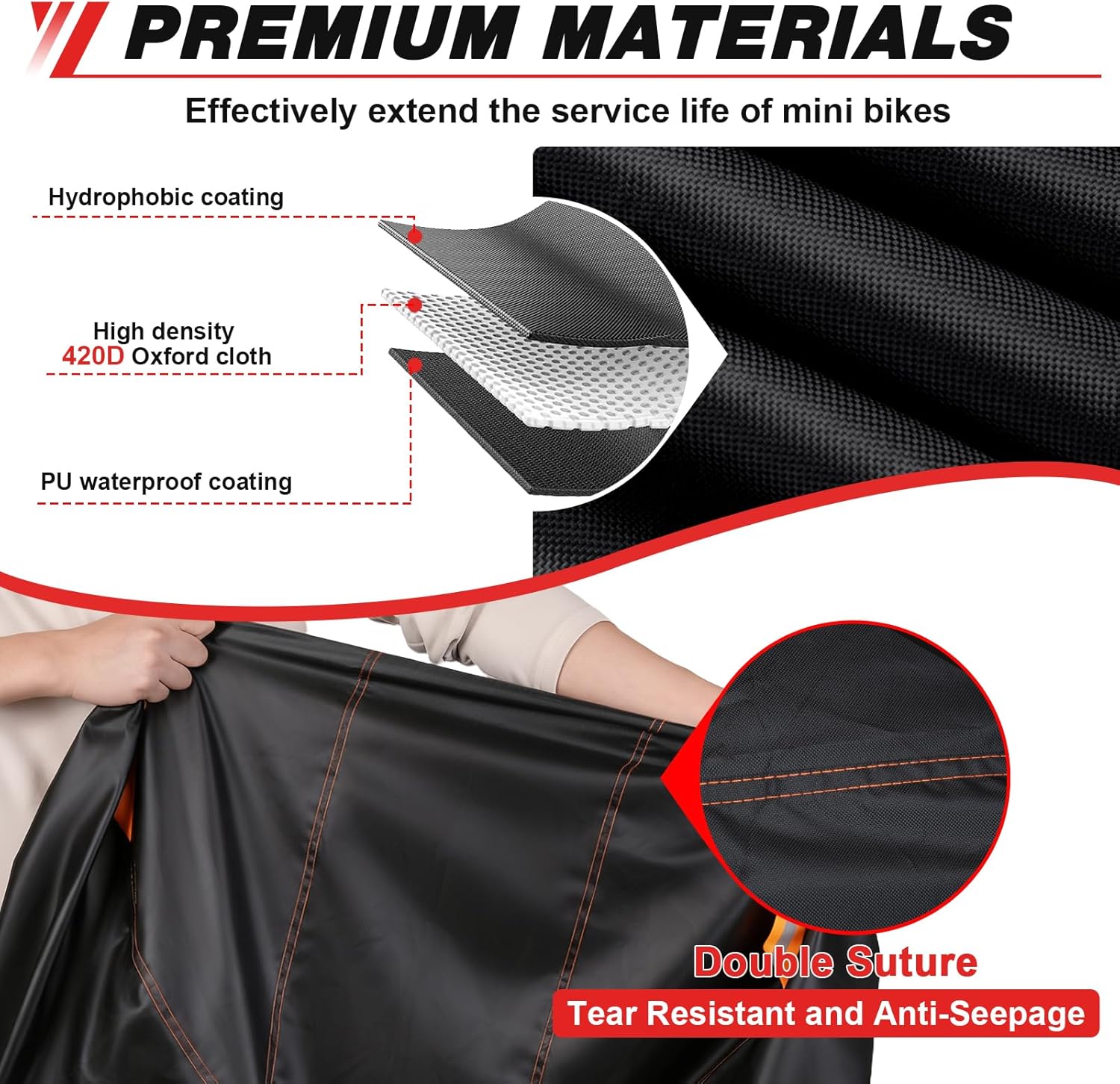 Mini Bike Cover, Mini Bike Cover Waterproof Outdoor for Coleman CT100U CC100X B100 Baja Doodle Bug DB30 Motovox MBX10 MBX11 GMB100 Mini Bike Parts with Windproof Buckles (S)