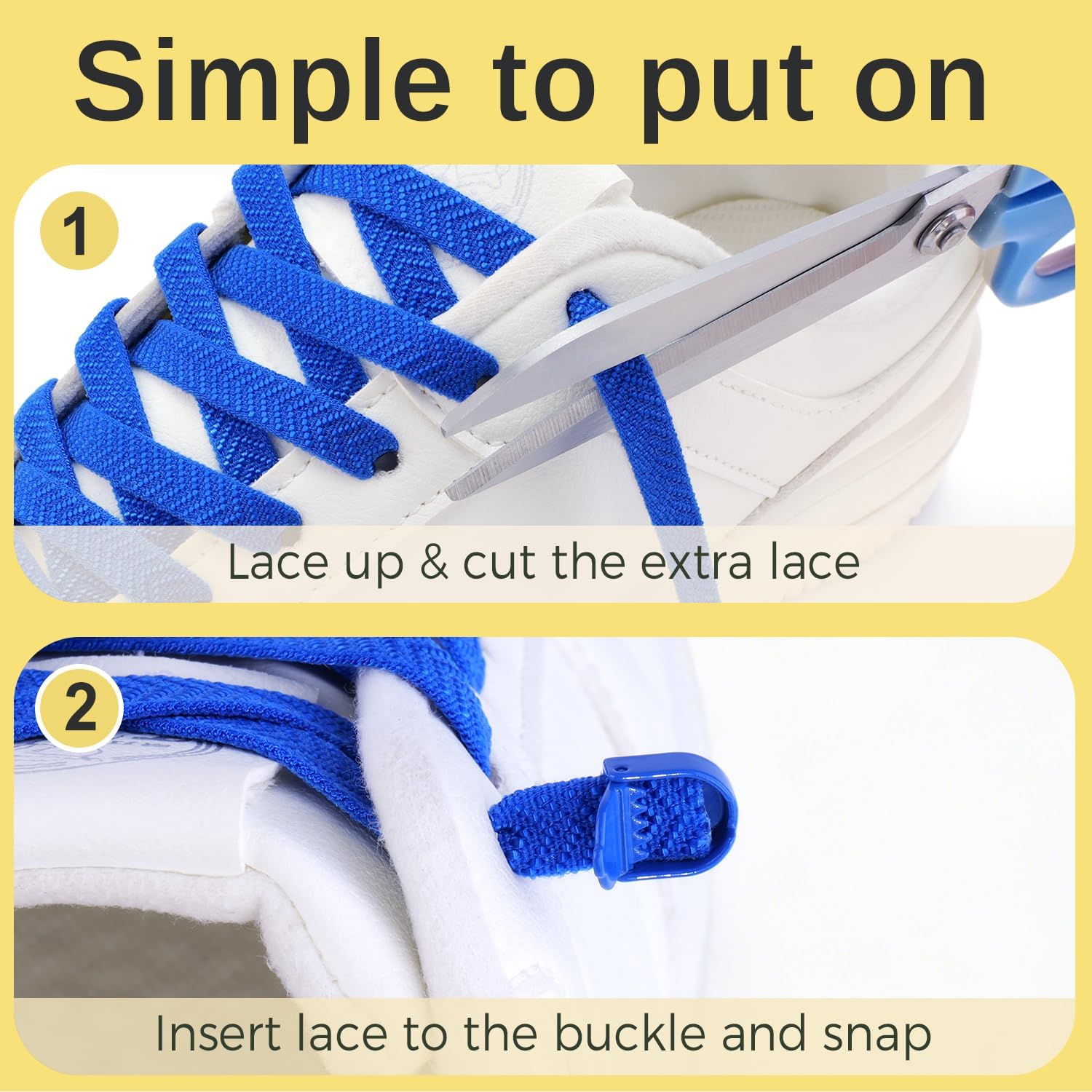 RJ-Sport Elastic No Tie Shoe Laces with Openable Buckles & Flat Shoe String