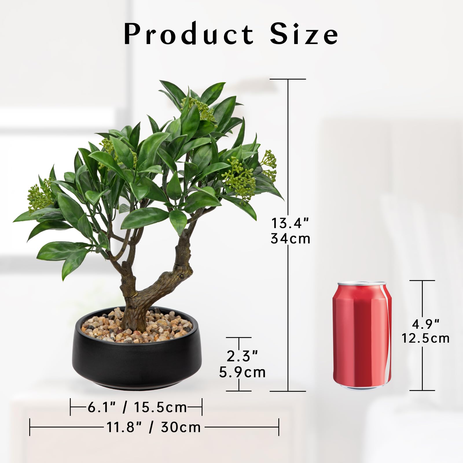 Pianta artificiale per bonsai in vaso di ceramica, albero di bonsai artificiale, decorazione in vaso per soggiorno, camera da letto, bagno, davanzale