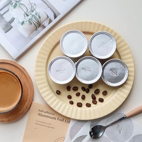 Miniatura 6 de RECAPS tapas de aluminio para reutilizar cápsulas de café compatibles con Nespresso VertuoLine 200 piezas de 2.441in