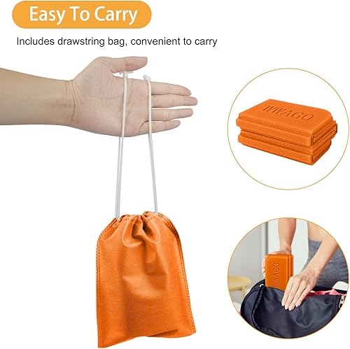 Miniatura 5 de EEEKit 2 cojines para camping, 15 x 11 pulgadas, almohadilla de espuma para asiento de senderismo, tapete plegable impermeable de tela Oxford para