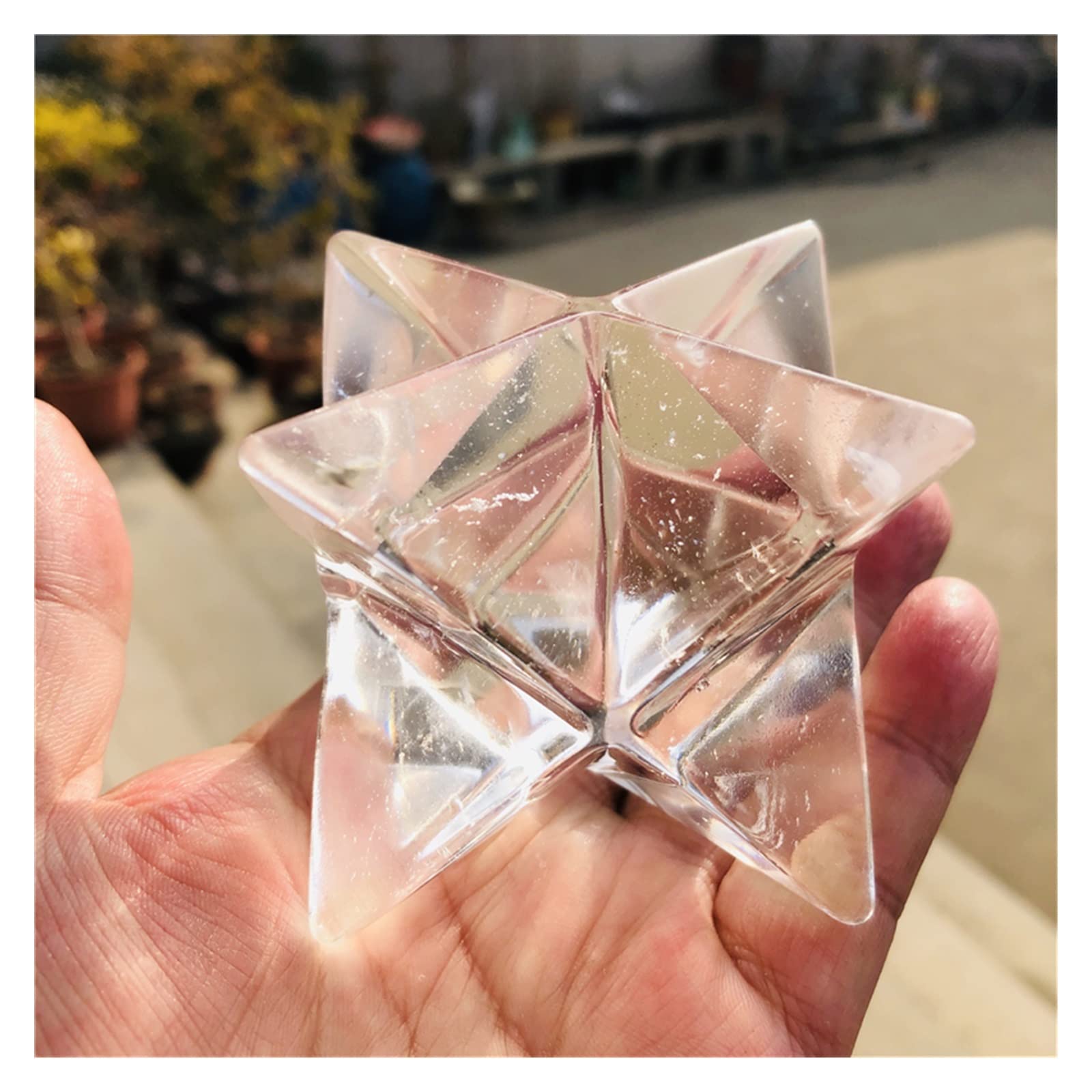 55-60 mm Naturkristall Merkaba Pendel Kristallsteine ​​Merkaba Sterne Mineralien Dekoration Voller Textur
