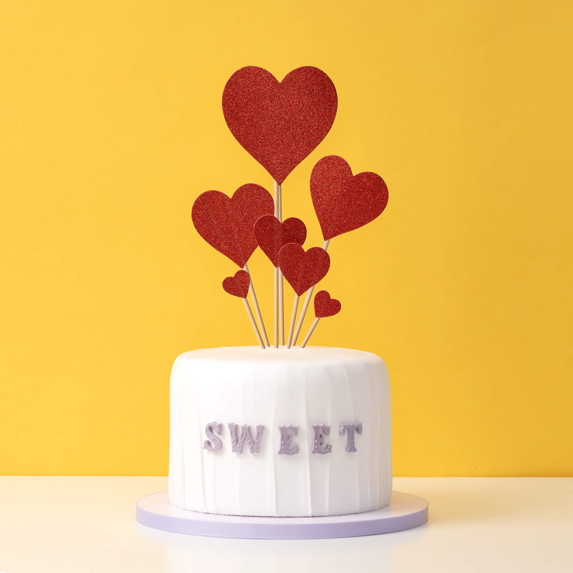 7pcs /set Glitter Heart & Star Cake Toppers Picks For Sweet Love Theme Wedding Engagement Valentine's Day Bridal Shower Mother's Day Party Cake Decors I.127243391