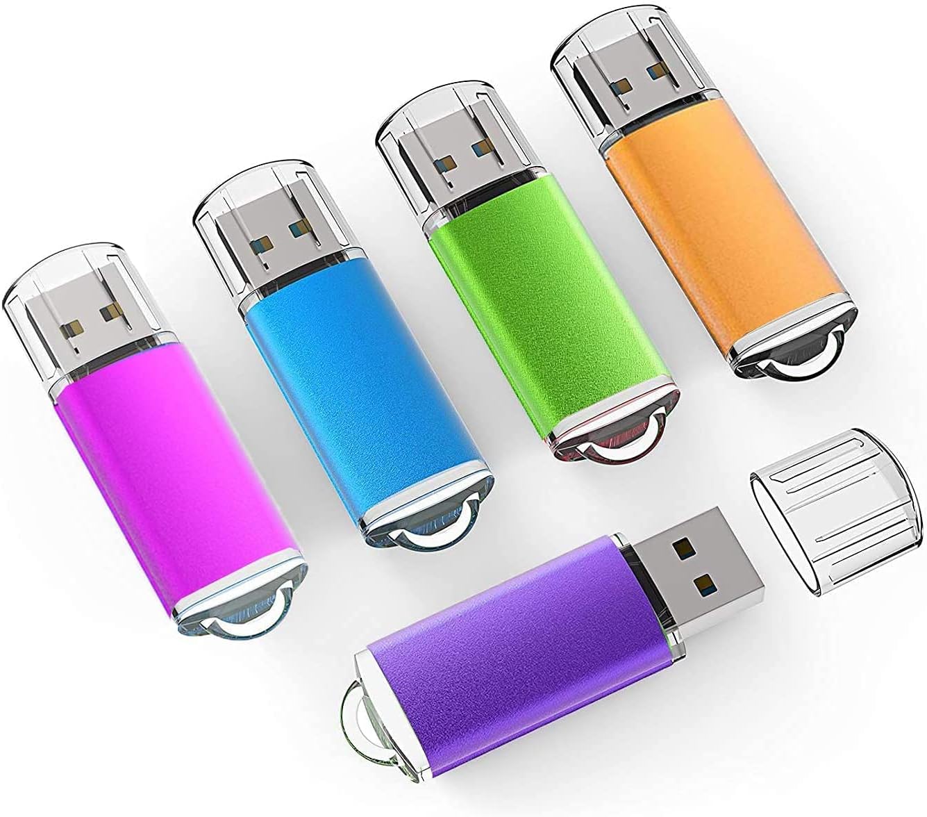 8G USB Flash Drive 5 Pack Easy-Storage Memory Stick K&ZZ Thumb Drives Gig Stick USB2.0 Pen Drive for Fold Digital Data Storage, Zip Drive, Jump Drive, Flash Stick, Mixed Colors