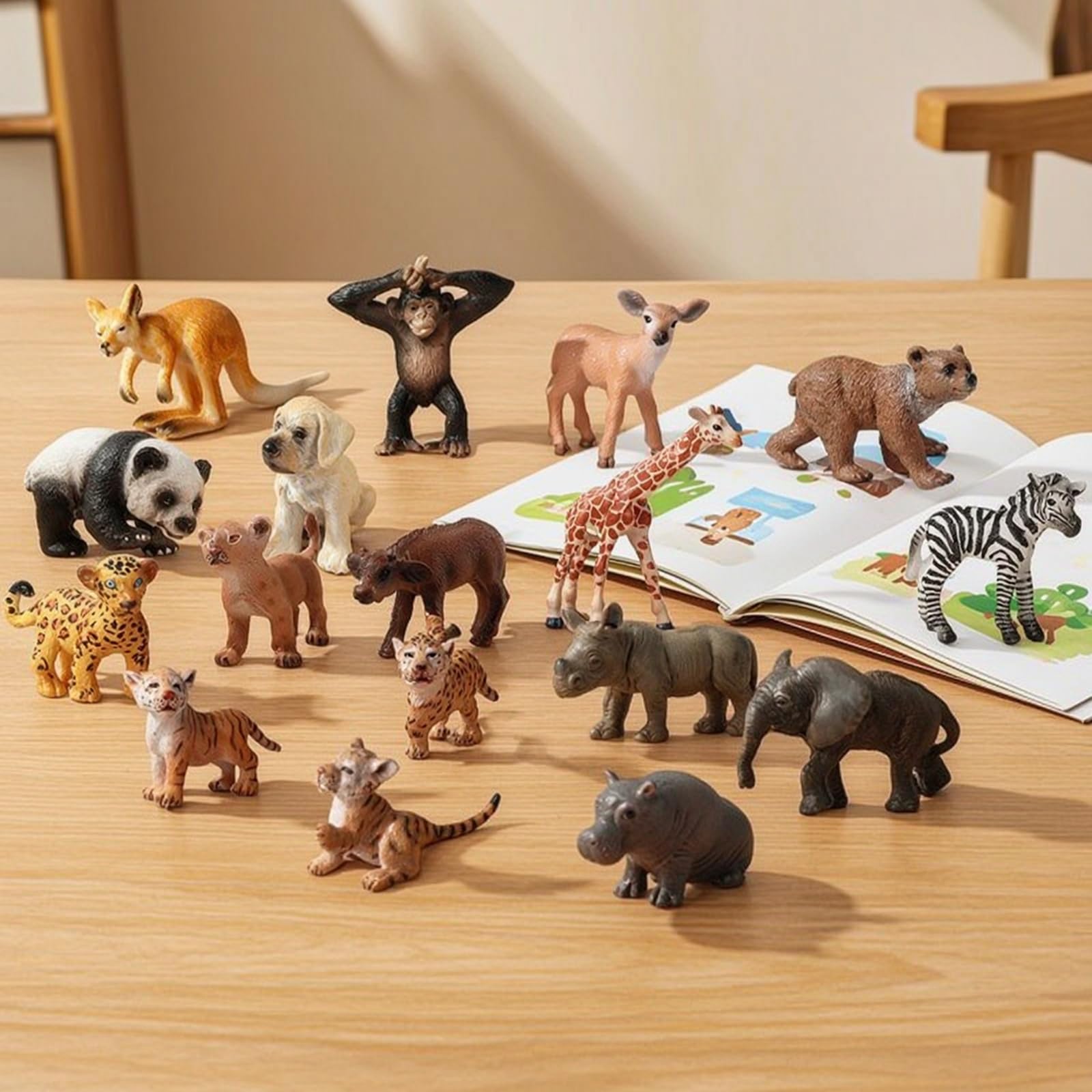 16 Pezzi Animali Giocattolo Sicuro Figurine di Animali Durevole Figurina per Bambini, Gioco Creativo, Scuola