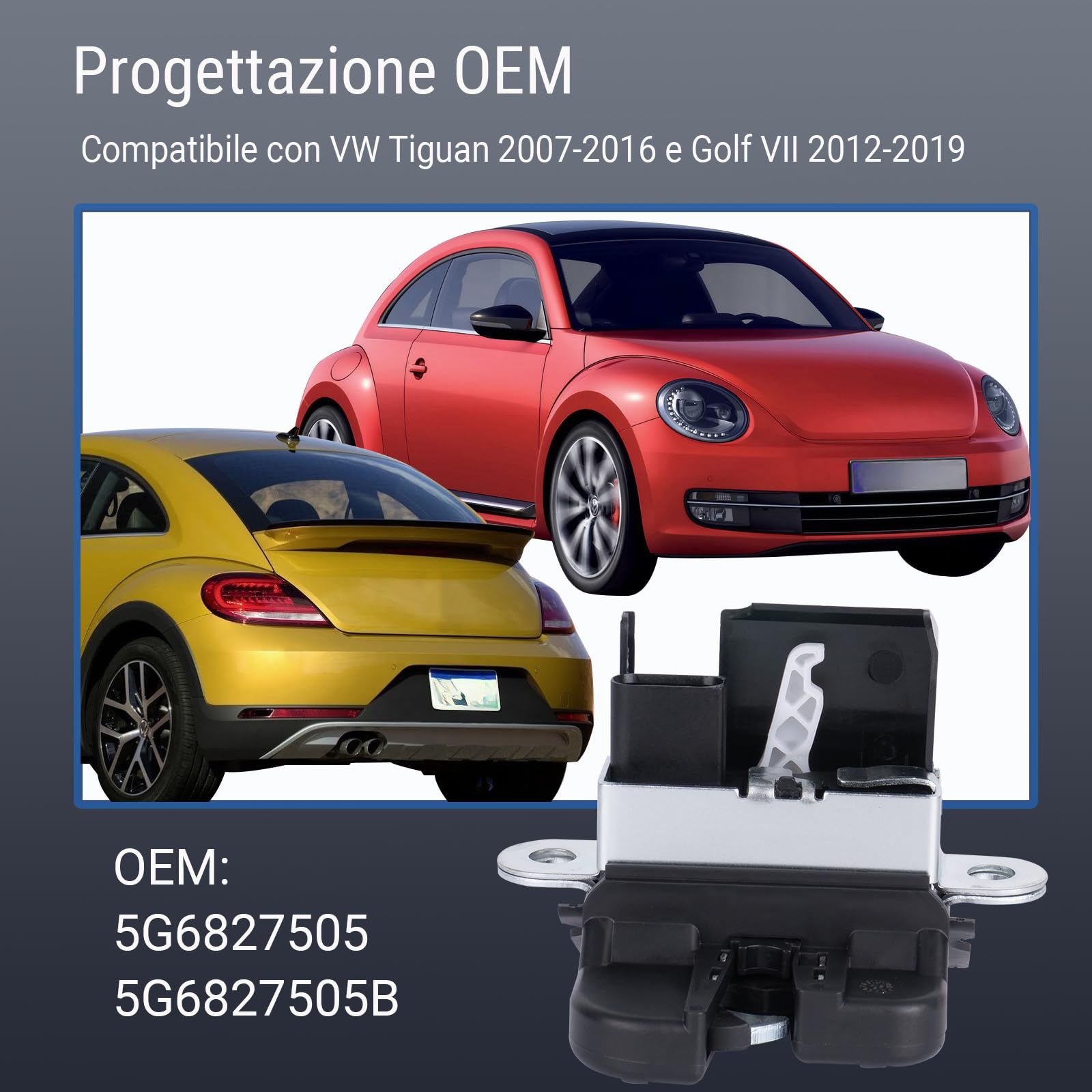 5G6827505 Serratura del Bagagliaio Portellone, Attuatore de Interruttore de Attuatore del Bagagli Posteriore Compatibile con VW Tiguan 2007-2016 e Golf 7 2012-2019