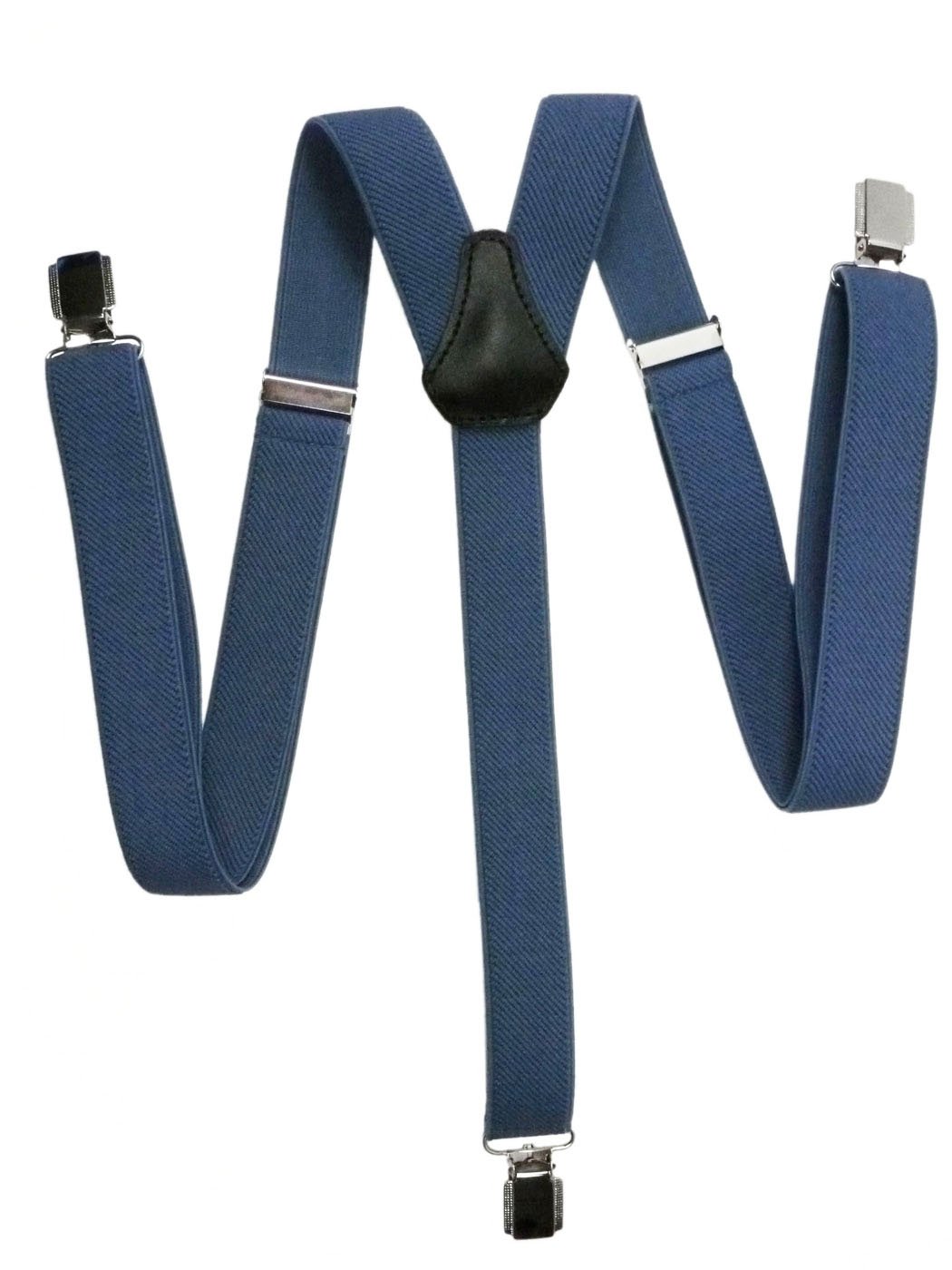 Olata Y-Shaped Unisex Adjustable Skinny Clip on Braces/Suspenders with Metal Clips - 2.5cm. Blue