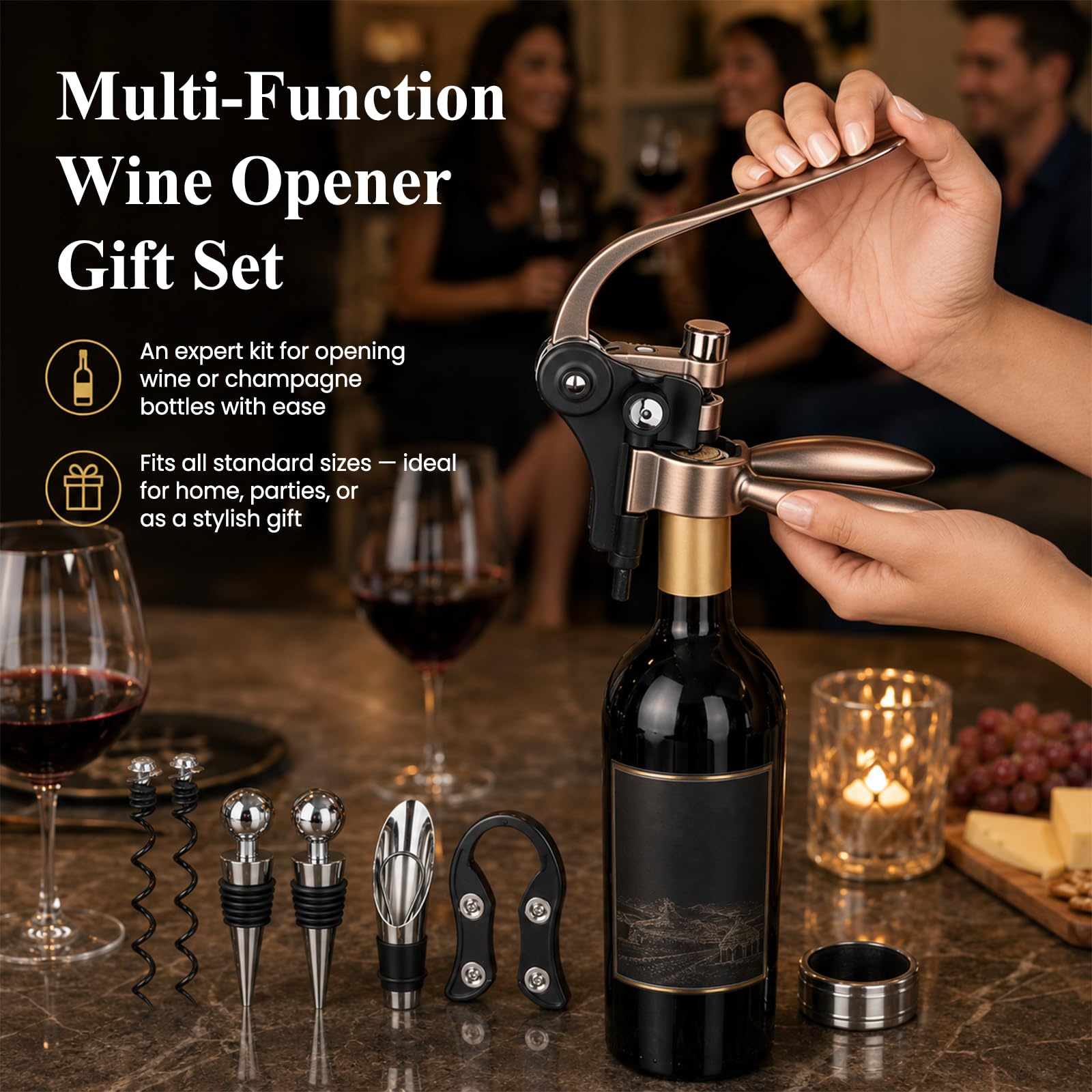 Set Apribottiglie Vino, 9 Pezzi Sommelier Apribottiglie Vino Professionale
