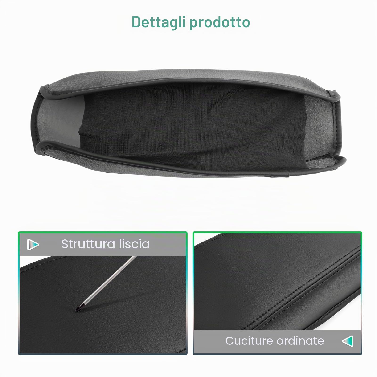 GAFAT Compatibile con Nuovo Jeep Avenger 2023-2025 2026 EV Hybrid Copertura per Bracciolo Console Centrale, Bracciolo Protezione in Pelle PU, Accessori Avenger 2025 (Nero)
