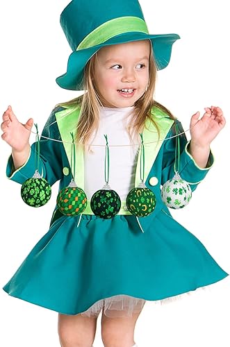 Miniatura 2 de Bencailor 12 adornos de bola del día de San Patricio, trébol irlandés trébol colgante, bolas verdes, decoraciones del día de San Patricio para el