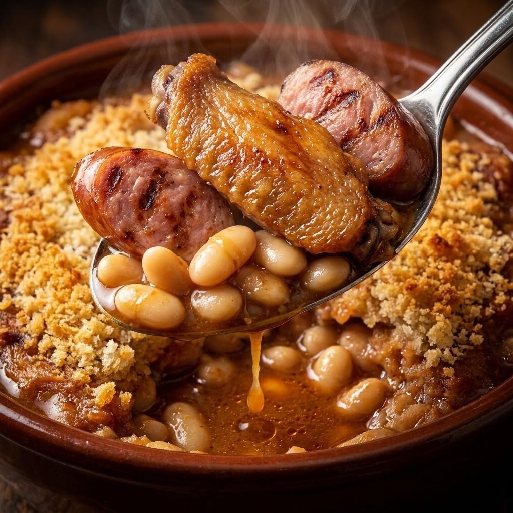 Cassoulet aux Manchons de Canard Confits 1500g et sa Cassole en Terre Cuite