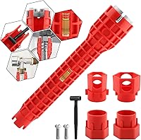 ELEGICKLIP 14-in-1 Multi-Functional Red Plumbers Wrench - Faucet Sink Installer Tool for Toilets & Kitchens