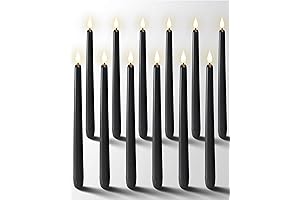 Homemory 12 Pcs Black Flickering Flameless Candlesticks for Halloween, 11" NO REMOTE...