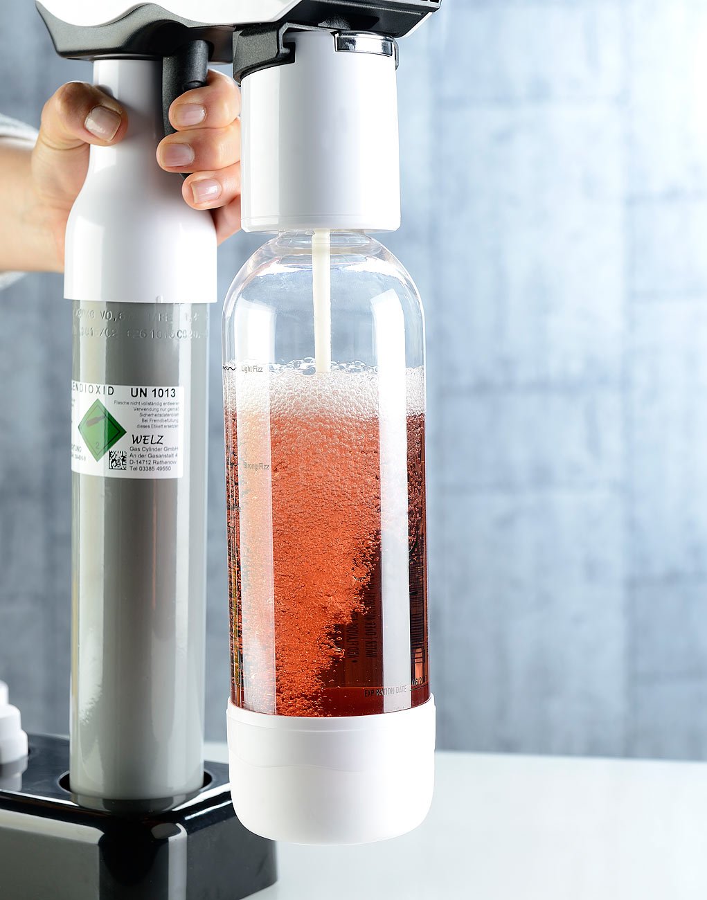 Rosenstein & Söhne Getränke-Sprudler für Soda-Wasser, Softdrinks, Saft-Schorle, Limonade