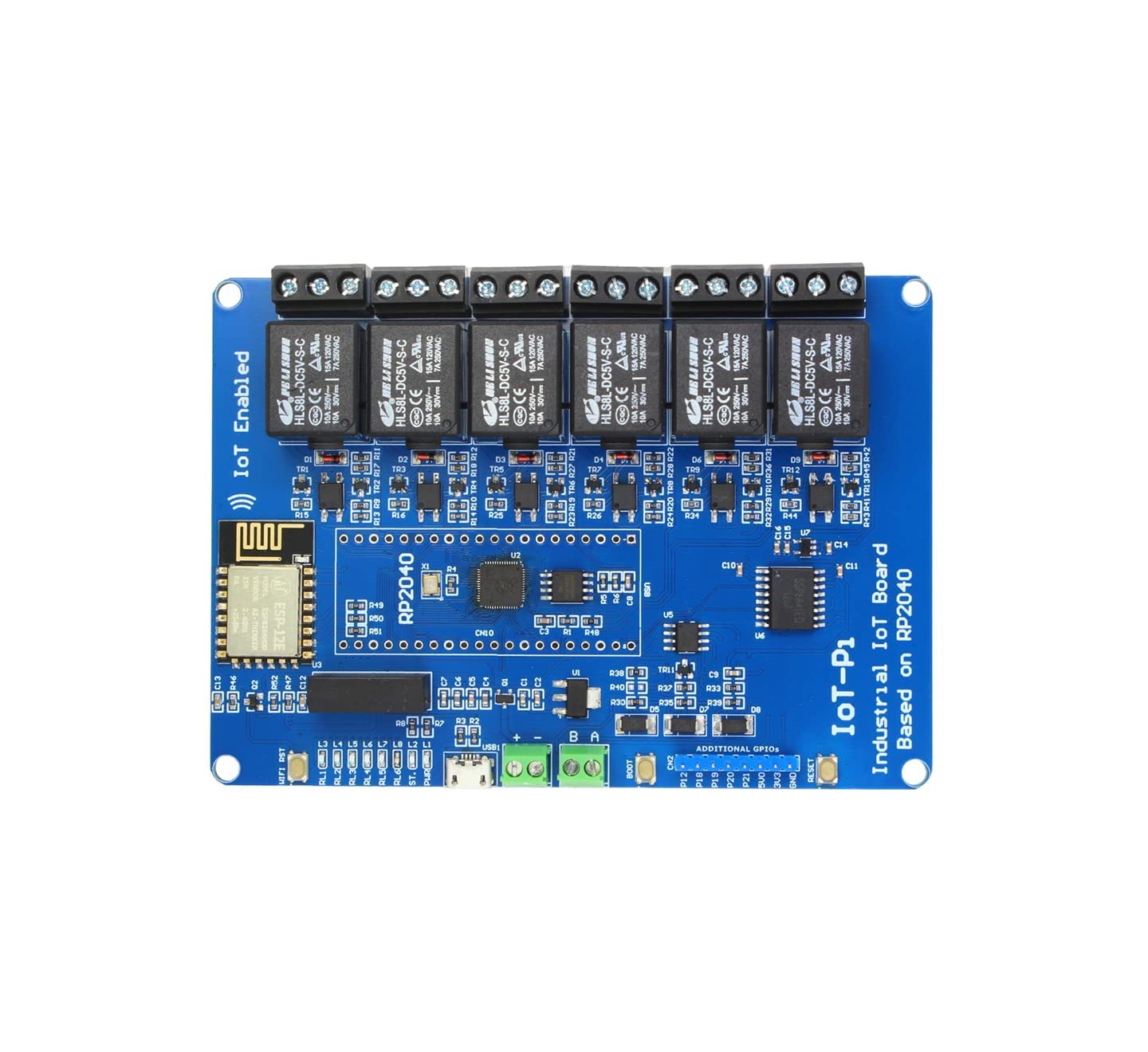 IoTPi 4 Channel Boards,RP2040 Micro-Controller, ESP8266 Wi-Fi Module, 4/6 relays (4 Channel)
