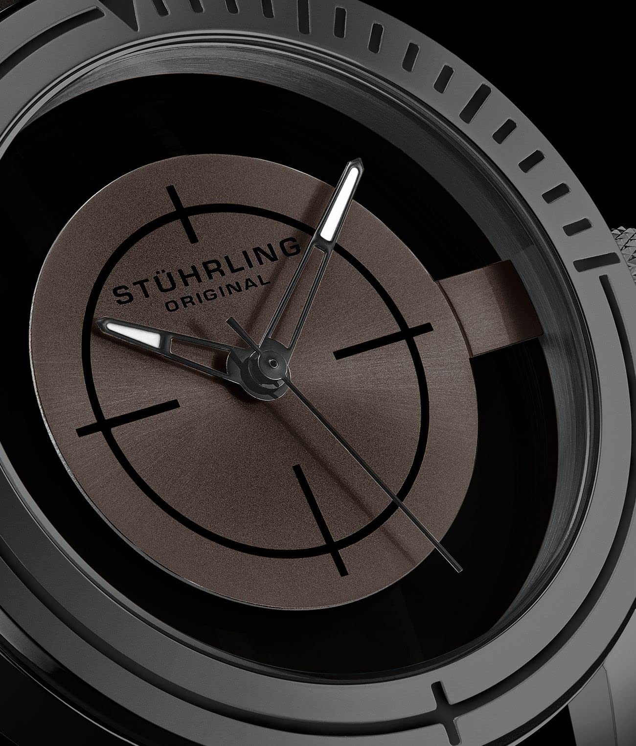 Stuhrling Sniper 3915 Quarzuhr, 40 mm Gehäuse, klassischer Fliegerstil mit Kautschukarmband