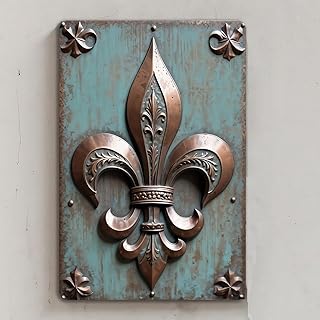 26 Fleur De Lis Metal Decor Ideas That Add French Elegance 52 Vintage Fleur-De-Lis Metal Tin Sign, 8x12 Inch French Style Wall Art, El...