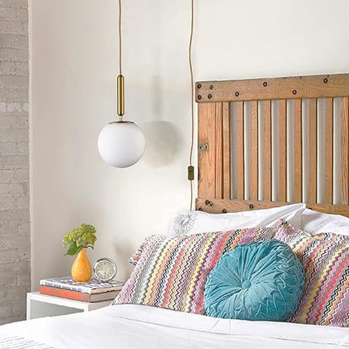 Miniatura 2 de DIRYZON Iluminación colgante de mediados de siglo con cable, lámpara de araña dorada, lámpara colgante grande para dormitorio, sala de estar (8