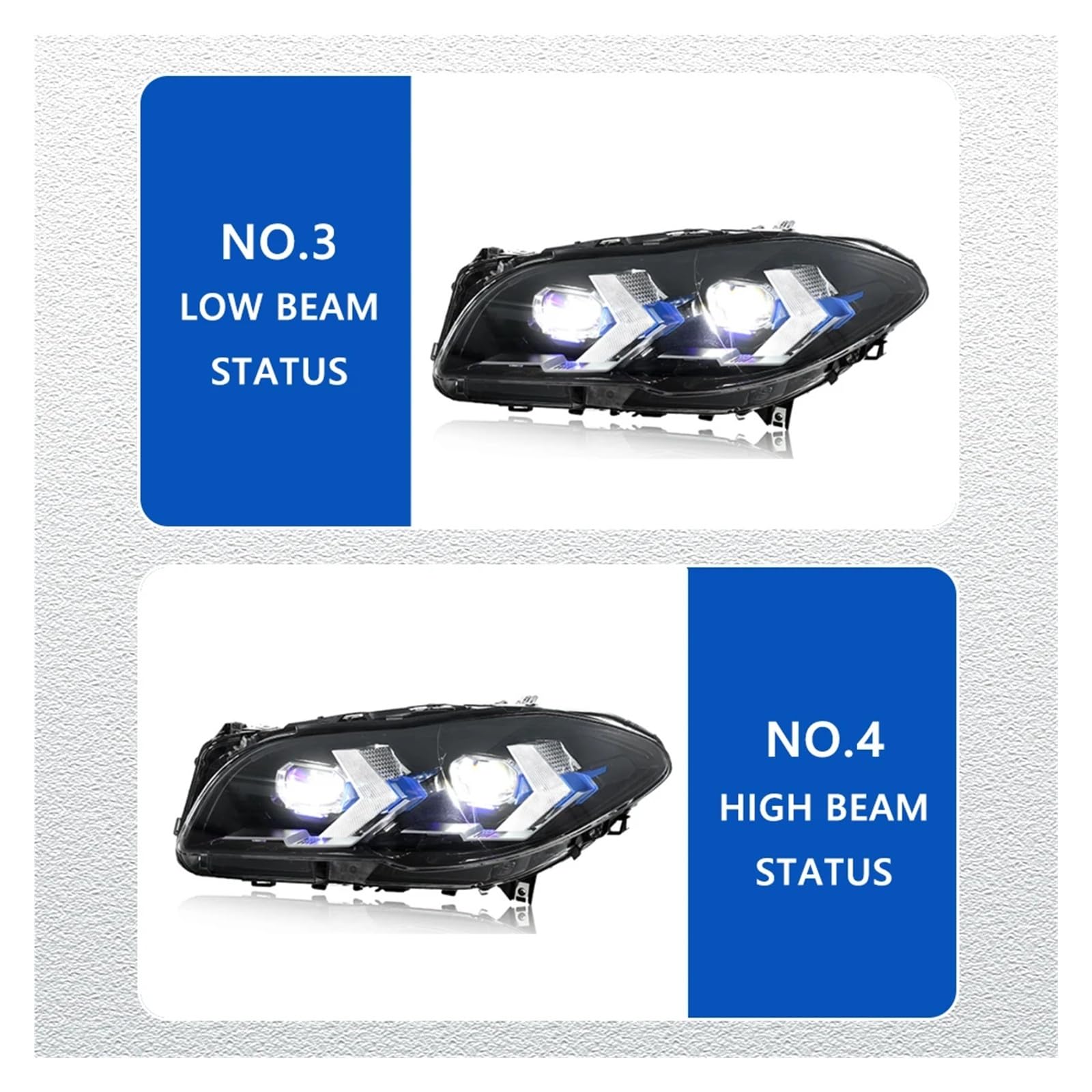 Pasuje do B//M//W serii 5 F10 F18 10-17 gorący styl Led DRL reflektor samochodowy montaż sygnału akcesoria samochodowe zmodyfikowana lampa reflektory LED(For 10-13 halgoen)