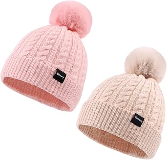 Zsedrut Baby Winter Baenie Hat Toddler Girls Pom Knit Hats Infant Boys Warm Cap Autumn