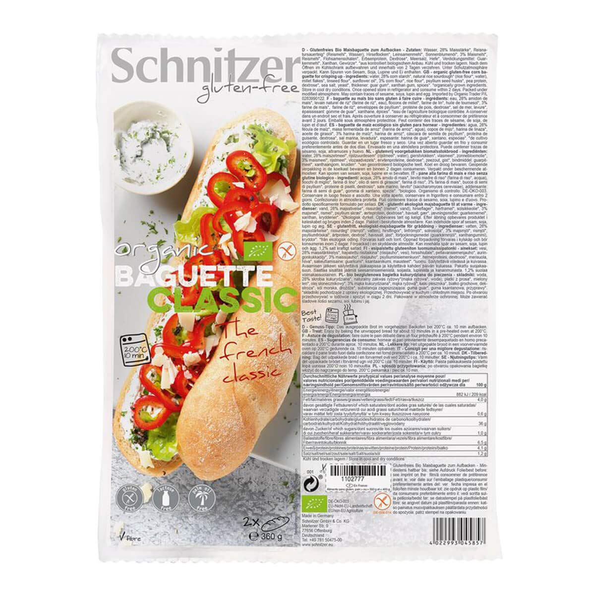 Schnitzer BIO Baguette Classic - 6er Pack, 360 G
