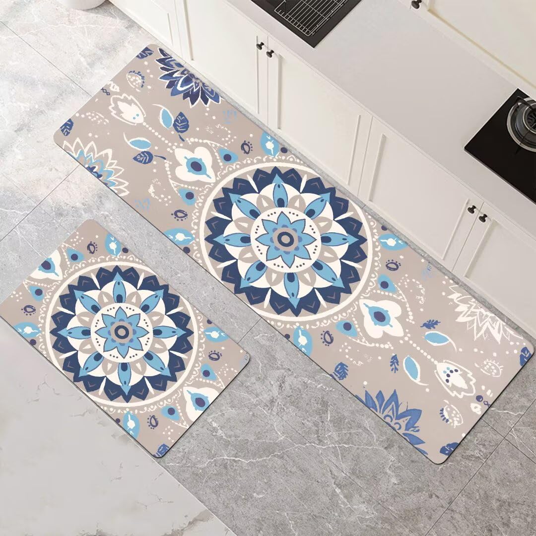Tapis de cuisine devant évier lot de 2 tapis antidérapants et lavables 40x120 40x60cm