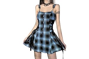 Bewitching Gothic Plaid Mini Dress: Y2K Alt Aesthetic Apparel