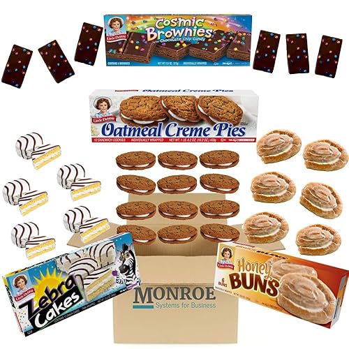 Monroe Paquete de cuidado de caja de muestras de aperitivos para oficinas y dormitorios, pasteles de crema de avena, bollos de miel, brownies