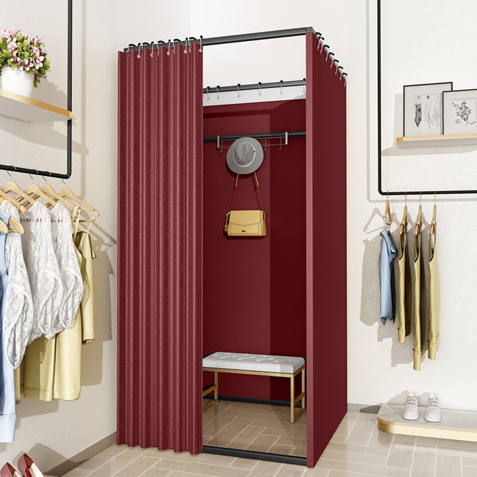 Cabine d'essayage pliable au sol gain de place pour centre commercial