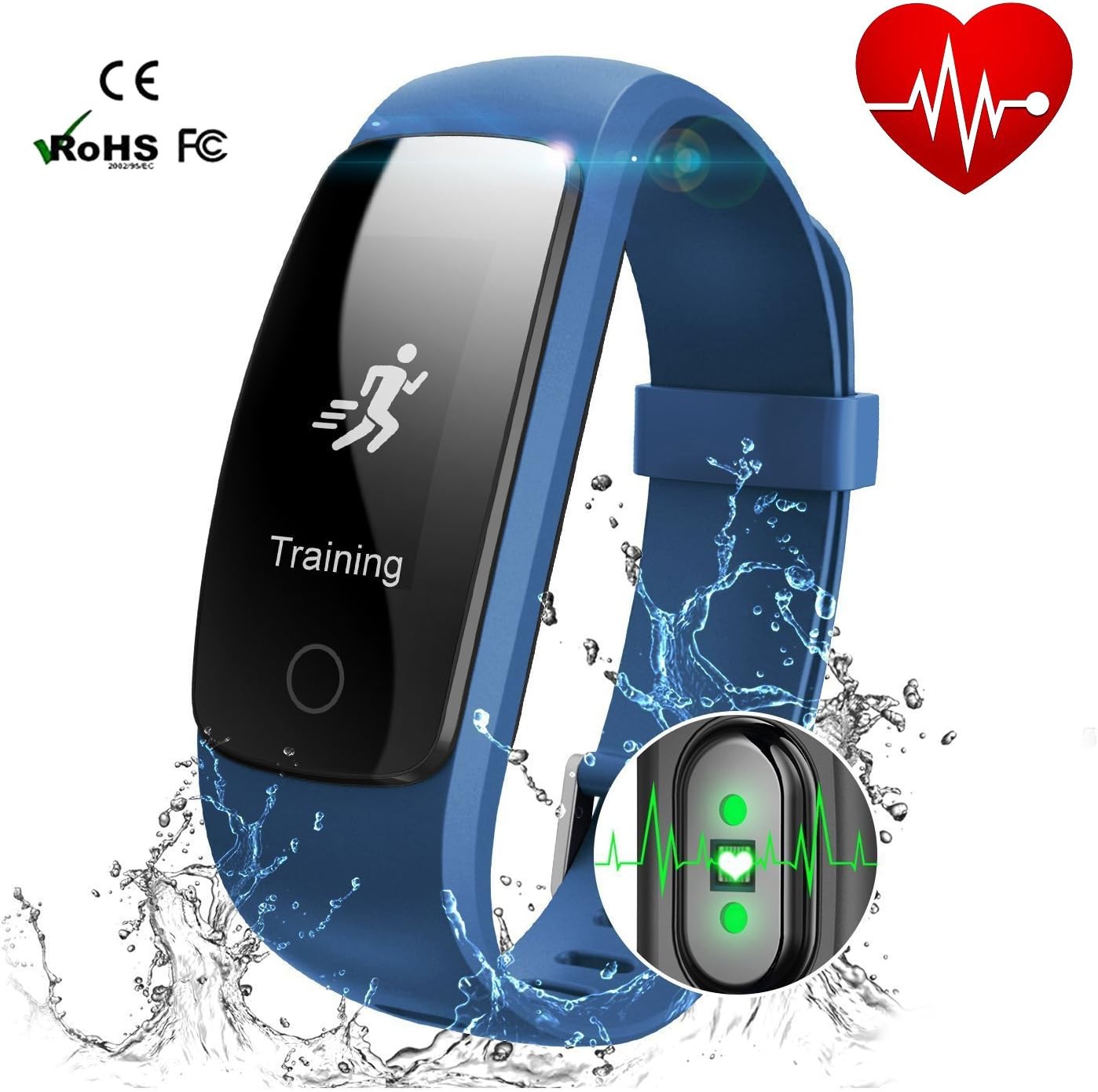 IDOOSMART Activity Tracker With Heart Rate Monitor - Fitness Tracker Pedometer Smartwatch Wireless USB charging Wristband Bracelet with Weather Forecast