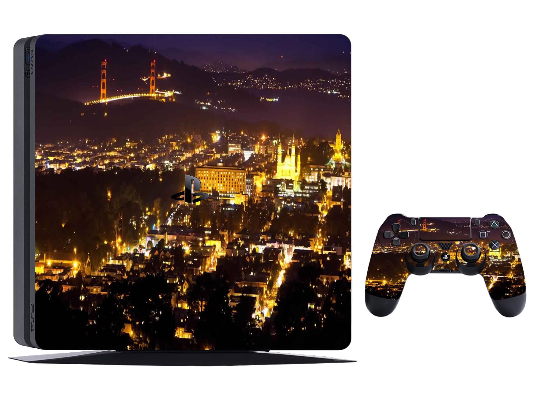 GADGETS WRAP Printed Vinyl Skin Decal Wrap for Sony Playstation 4 Slim / PS4 Slim - San Francisco From Twin Peaks