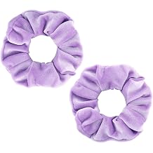 Semato 2 Pcs Velvet Purple Scrunchies Hair Ties Scrunchies for Women Girls Hair Accessories Elastic Hair Ponytail Holder