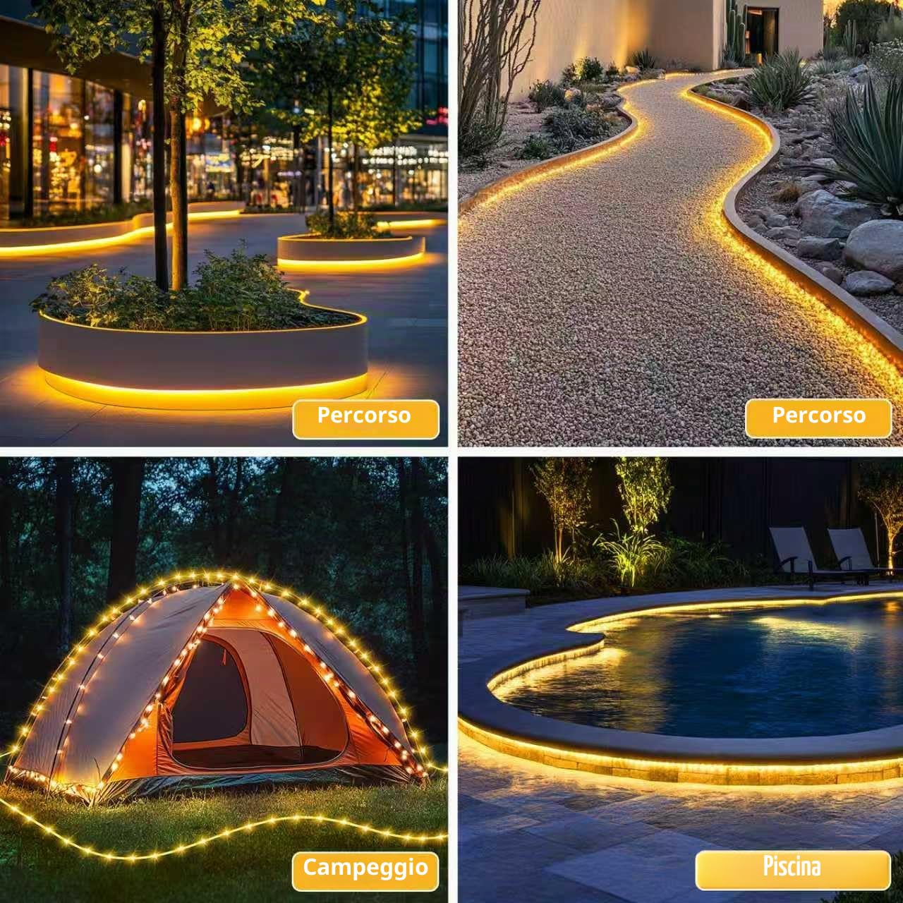 53M 500LED Catena Luminosa Esterno Solare, Super Lange LED tubo luce, IP65 impermeabile 8 Modi Luci Solari da Giardino, für Garten Terrasse Schlafzimmer Party, Matrimonio, Villa Deko (riscalda)