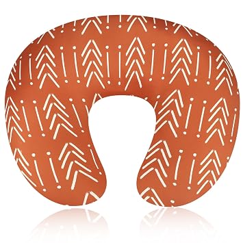 Baby Nursing Pillow Cover, Breastfeeding Pillow Cover Boys Girls, Nursing Pillow Case for Newborn, Soft Fabric Fits Snug On Infant, Washable and Breathable, Vintage Orange
